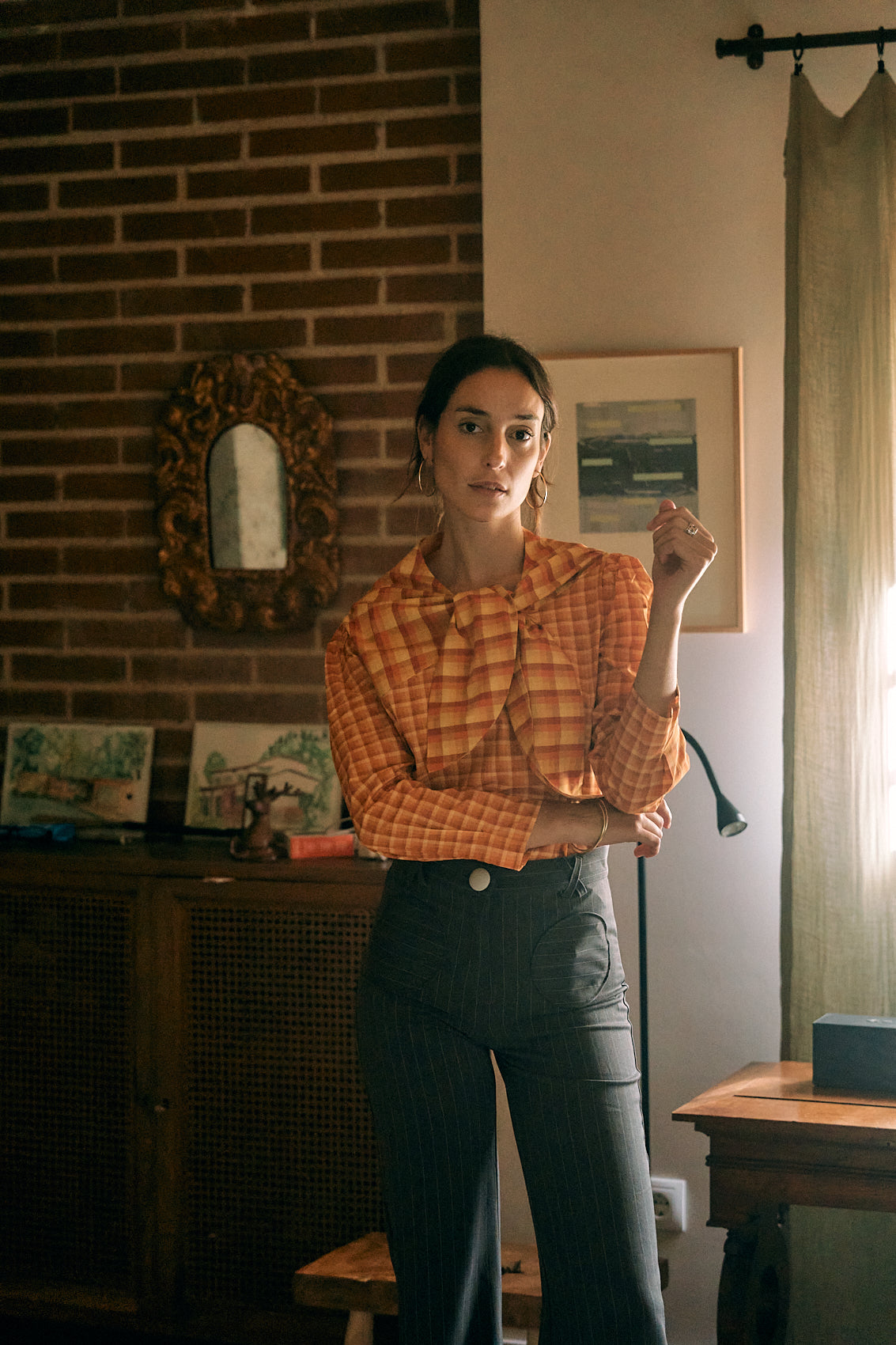ARCHIVE SALE - BLUSA KELLY CUADROS AMARILLA