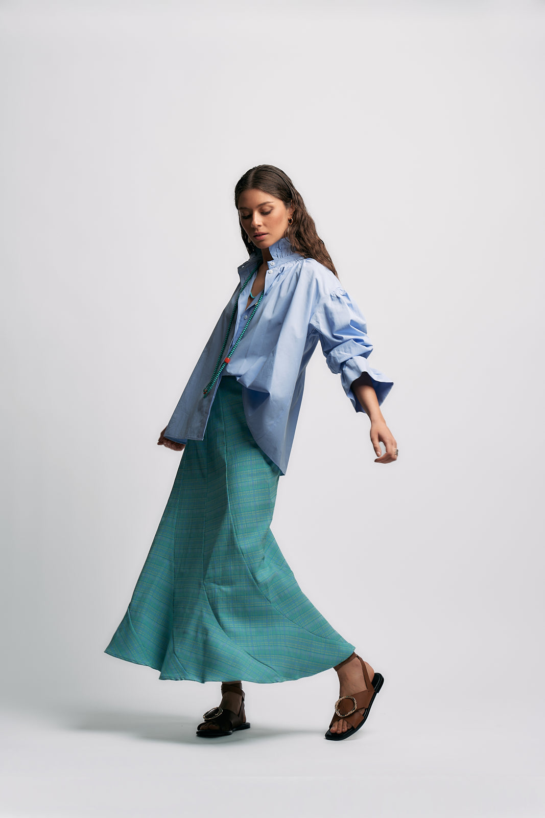 FALDA POIRET AZUL