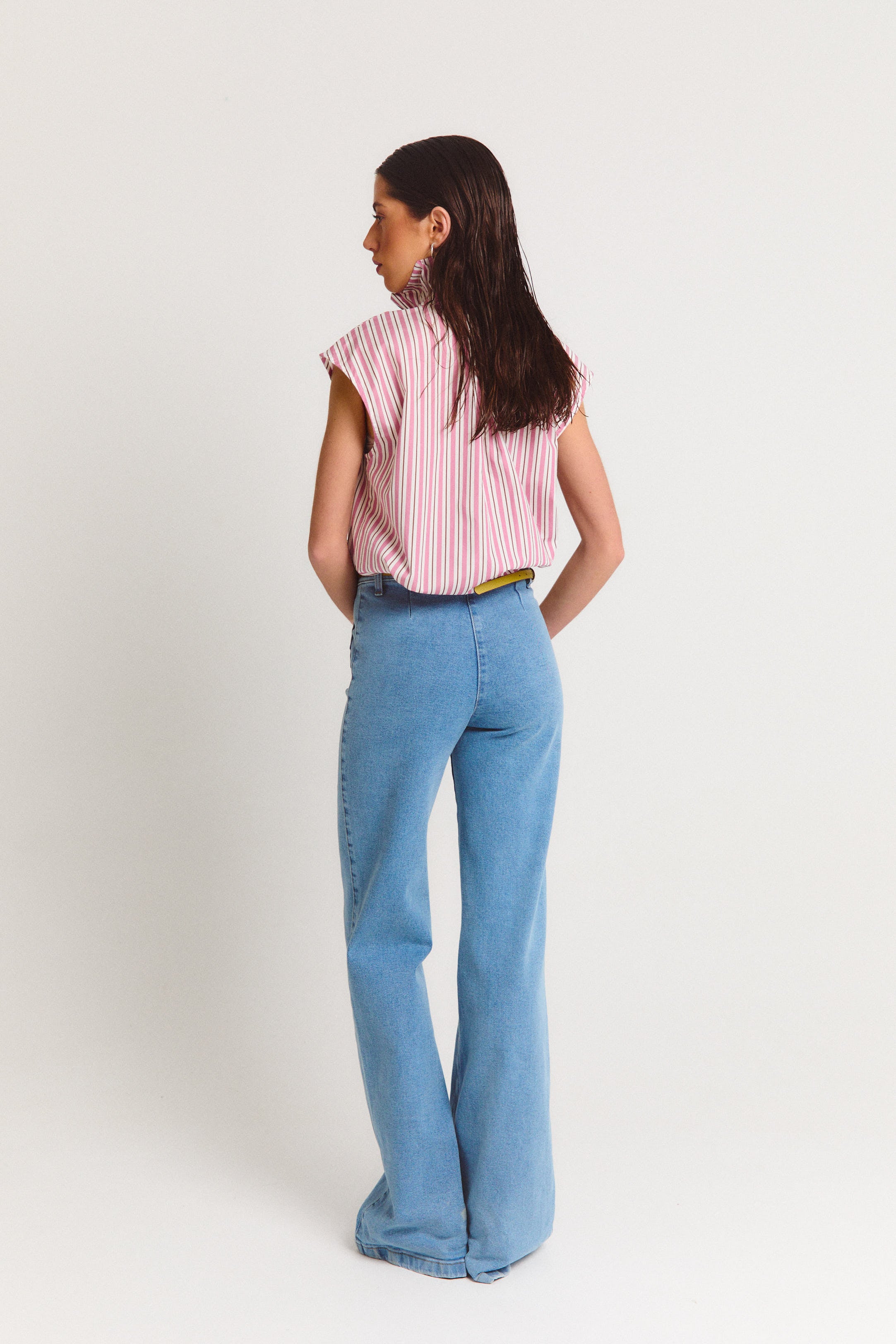 CAMISA BIARRITZ RAYAS ROSA Y MARRÓN