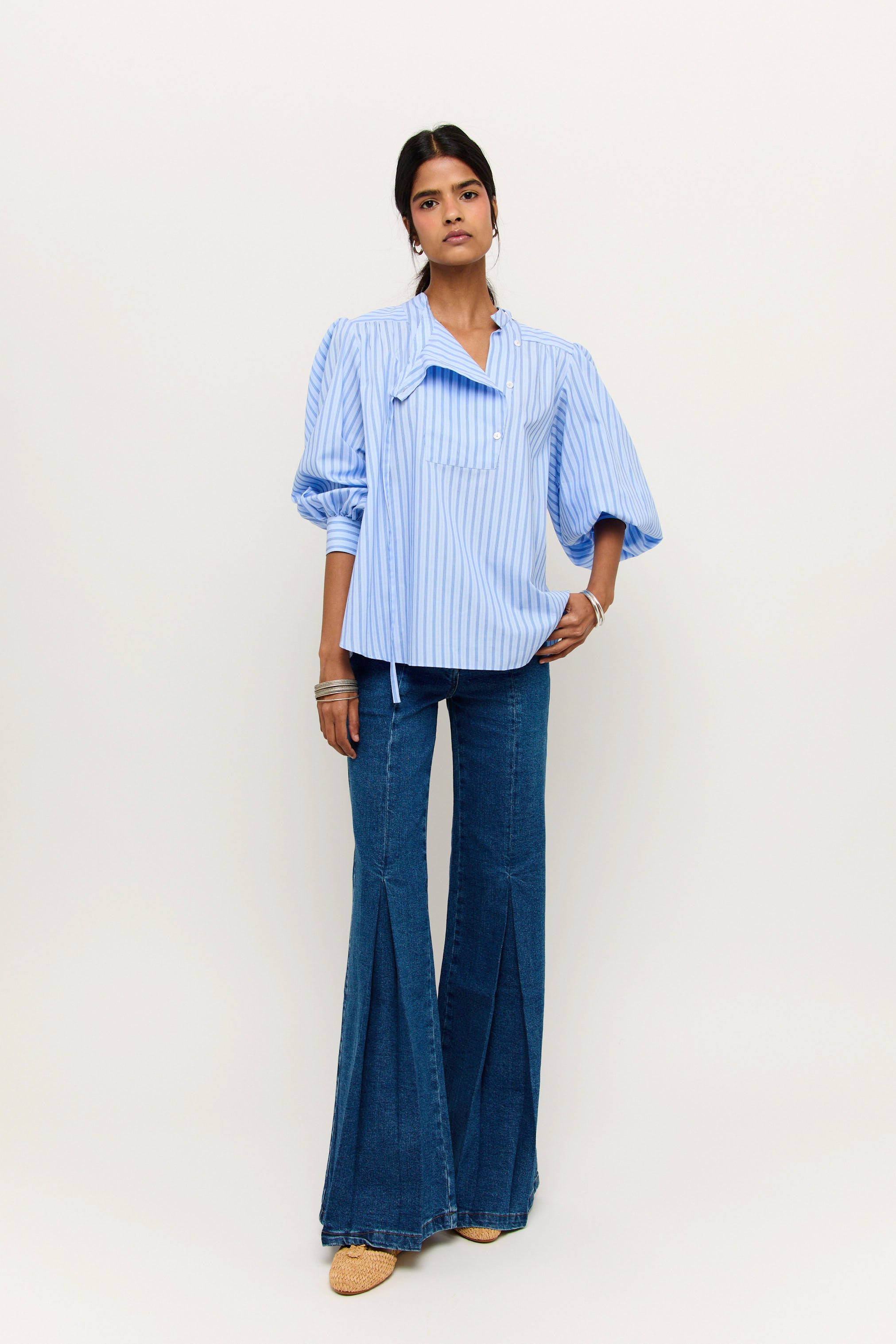 CAMISA ASILAH RAYAS AZUL