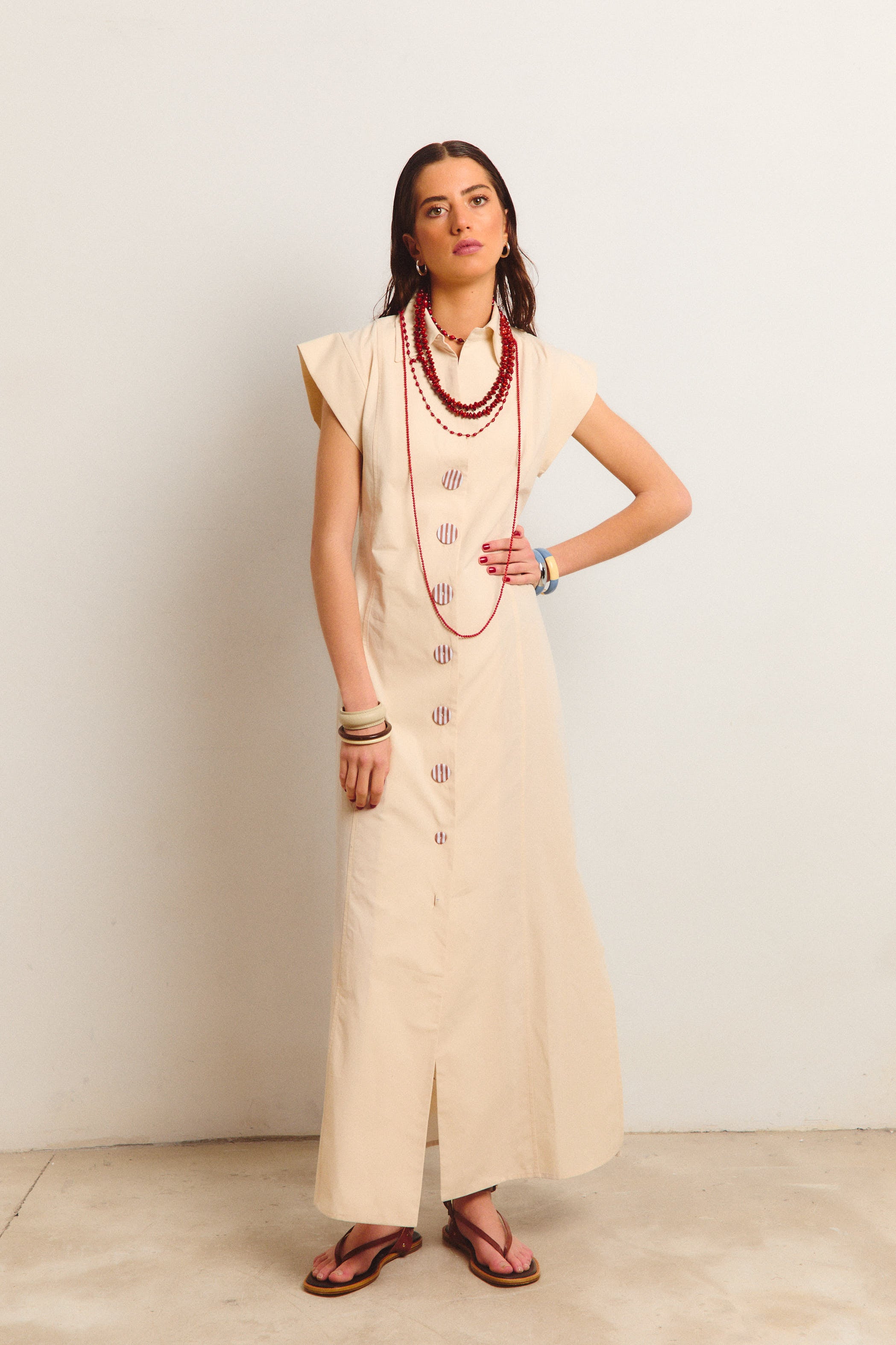 VESTIDO CASABLANCA CRUDO