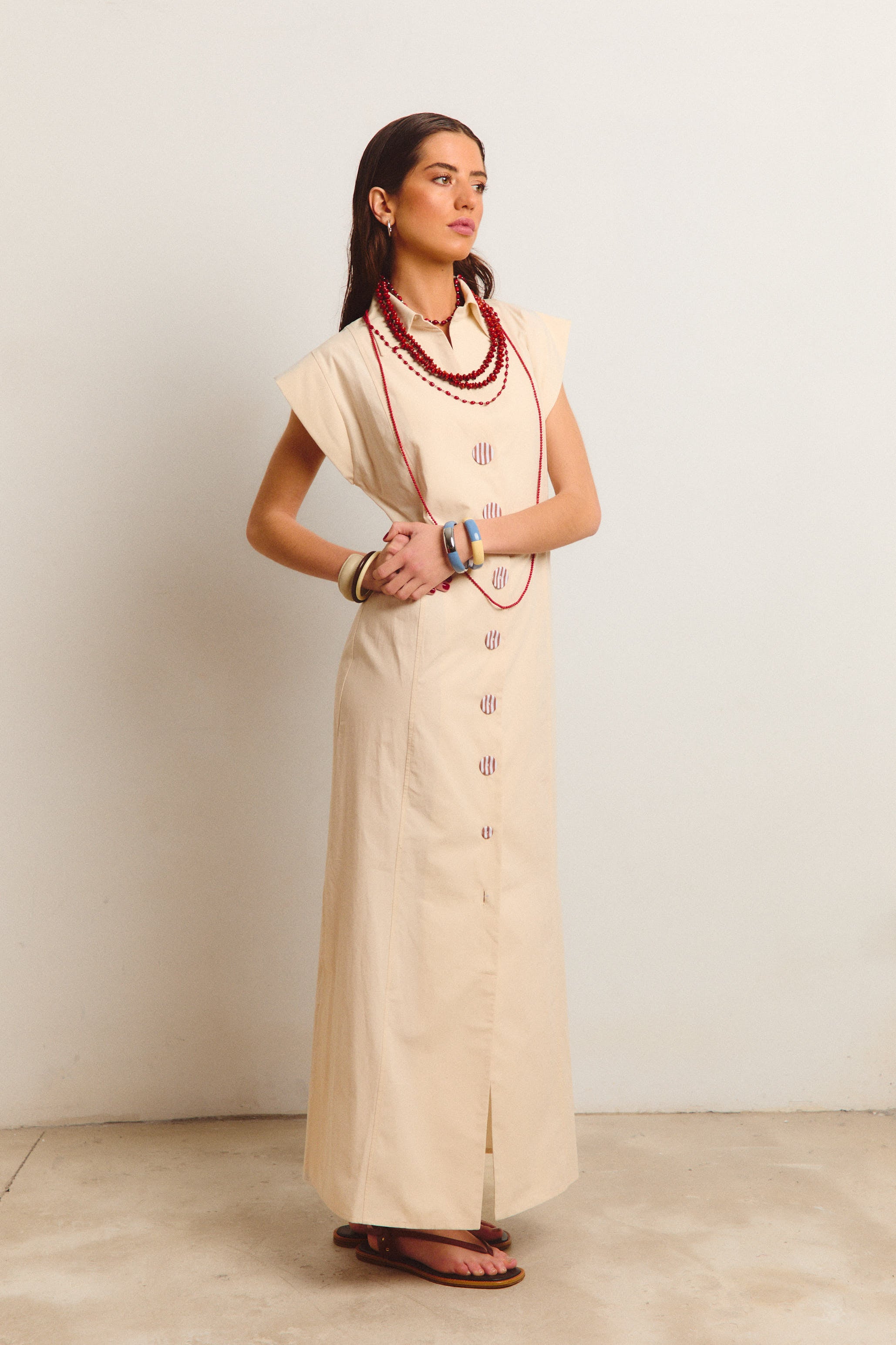 VESTIDO CASABLANCA CRUDO