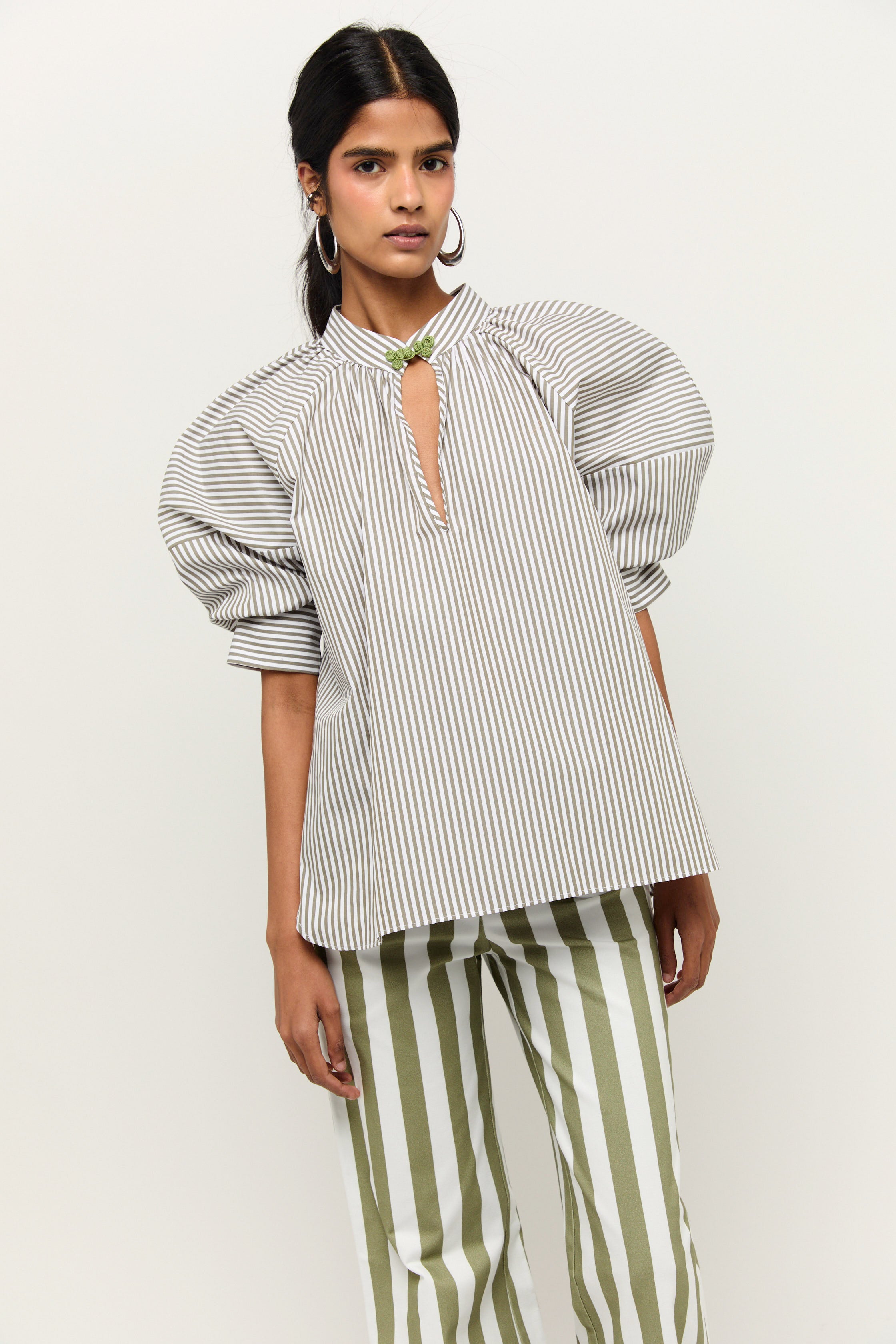 PRE VENTA - CAMISA MARA RAYAS KAKI