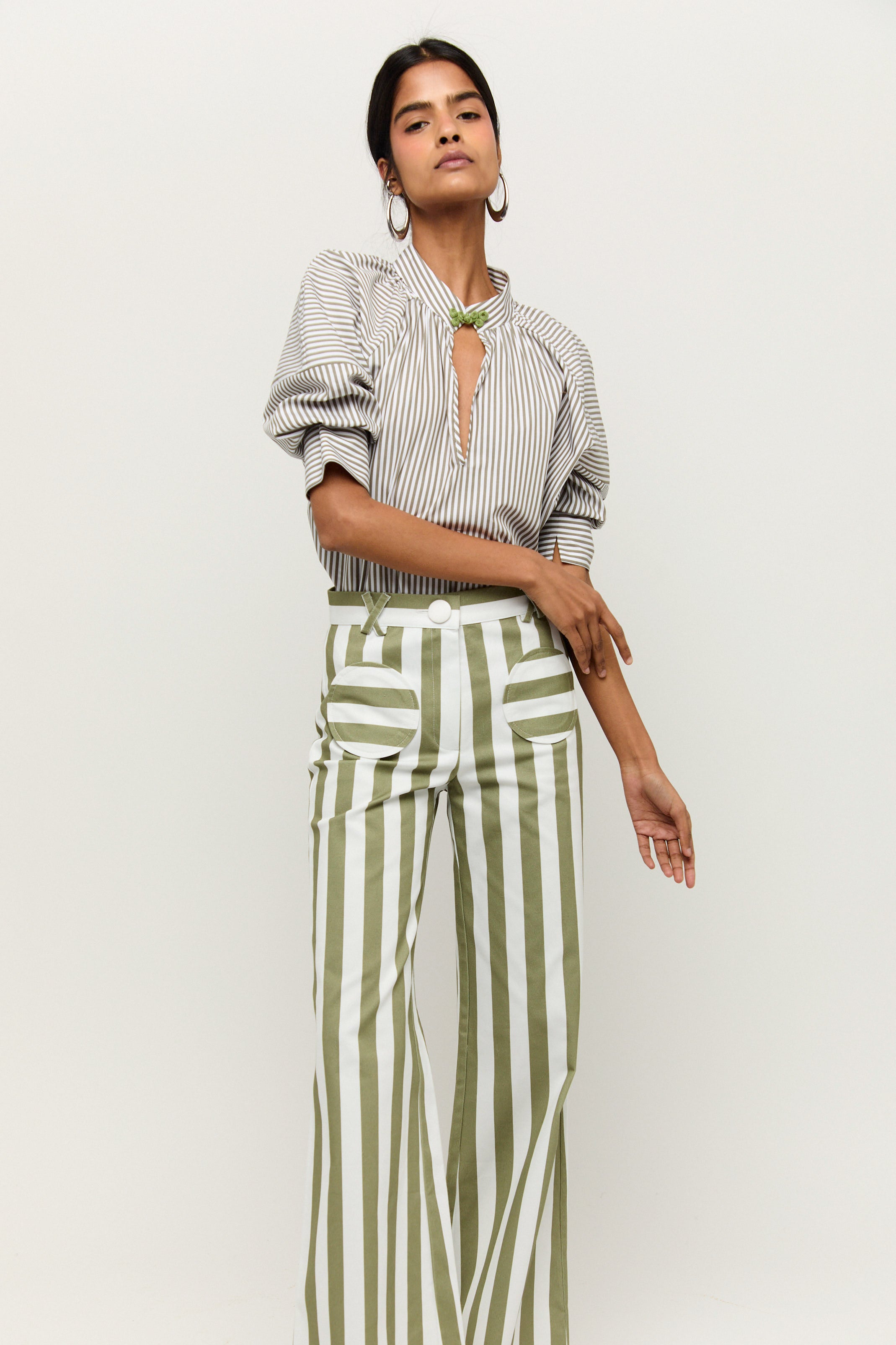 PRE VENTA - CAMISA MARA RAYAS KAKI