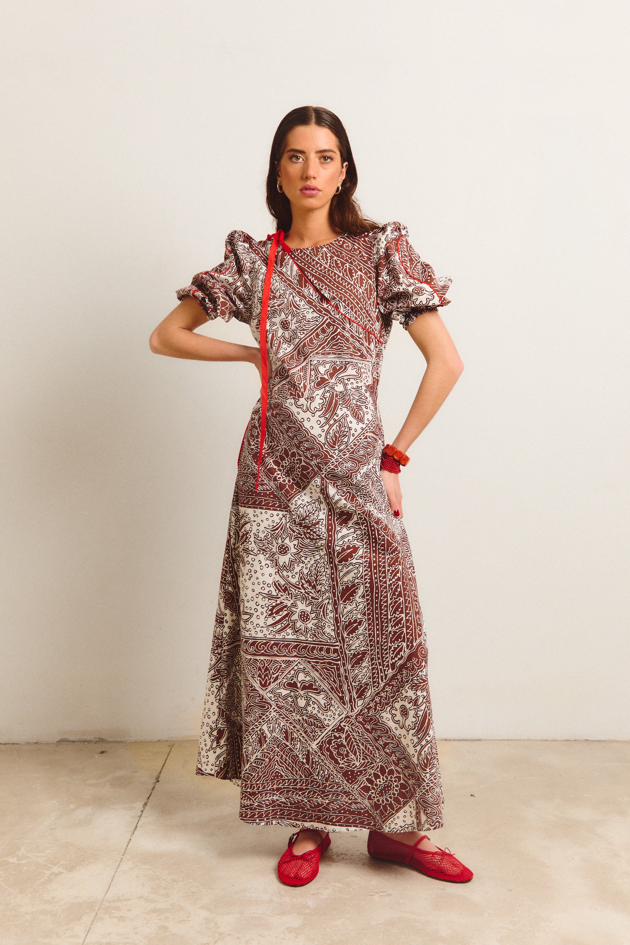 VESTIDO ASILAH MARRÓN