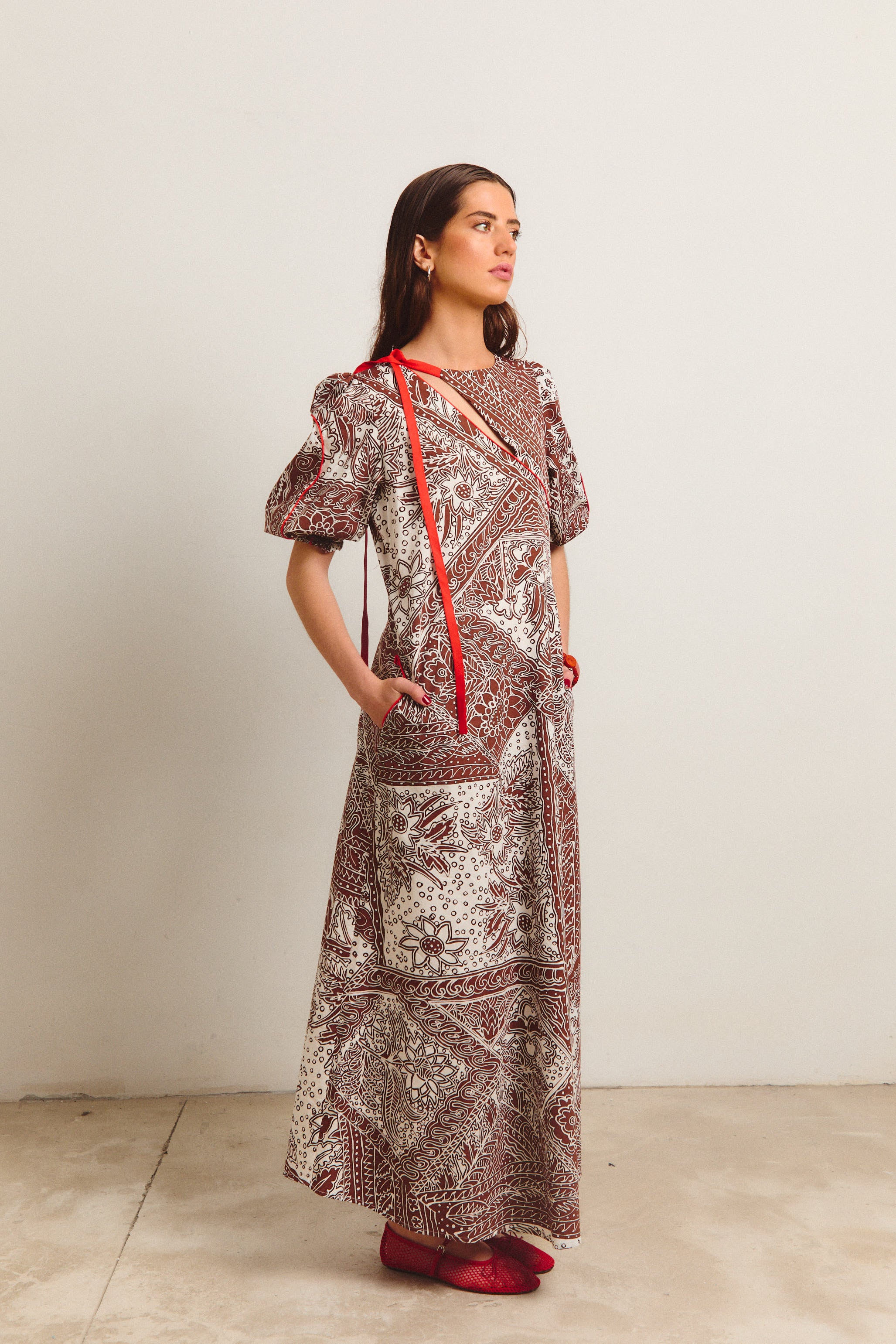 VESTIDO ASILAH MARRÓN