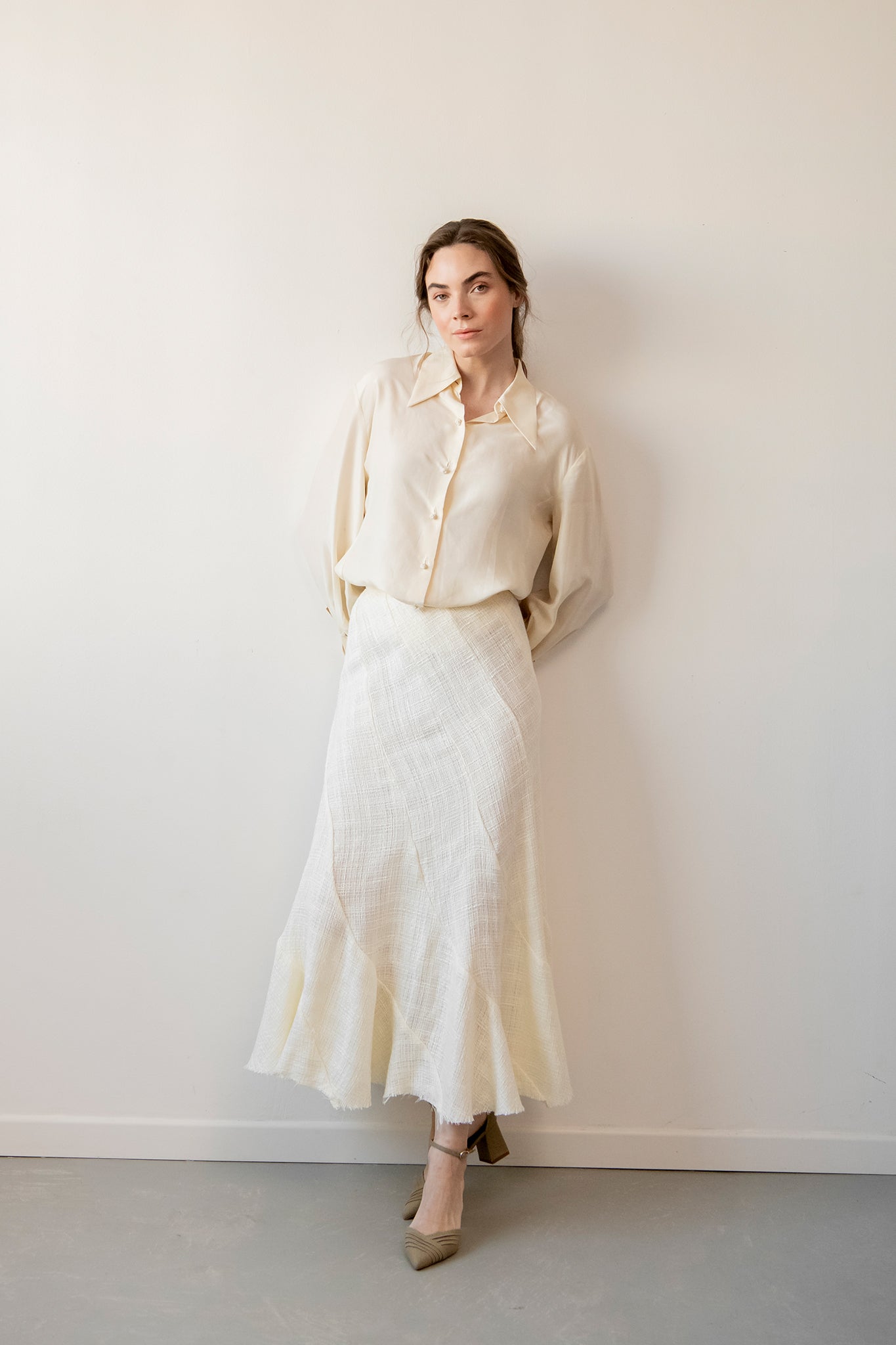 FALDA POIRET ECRU