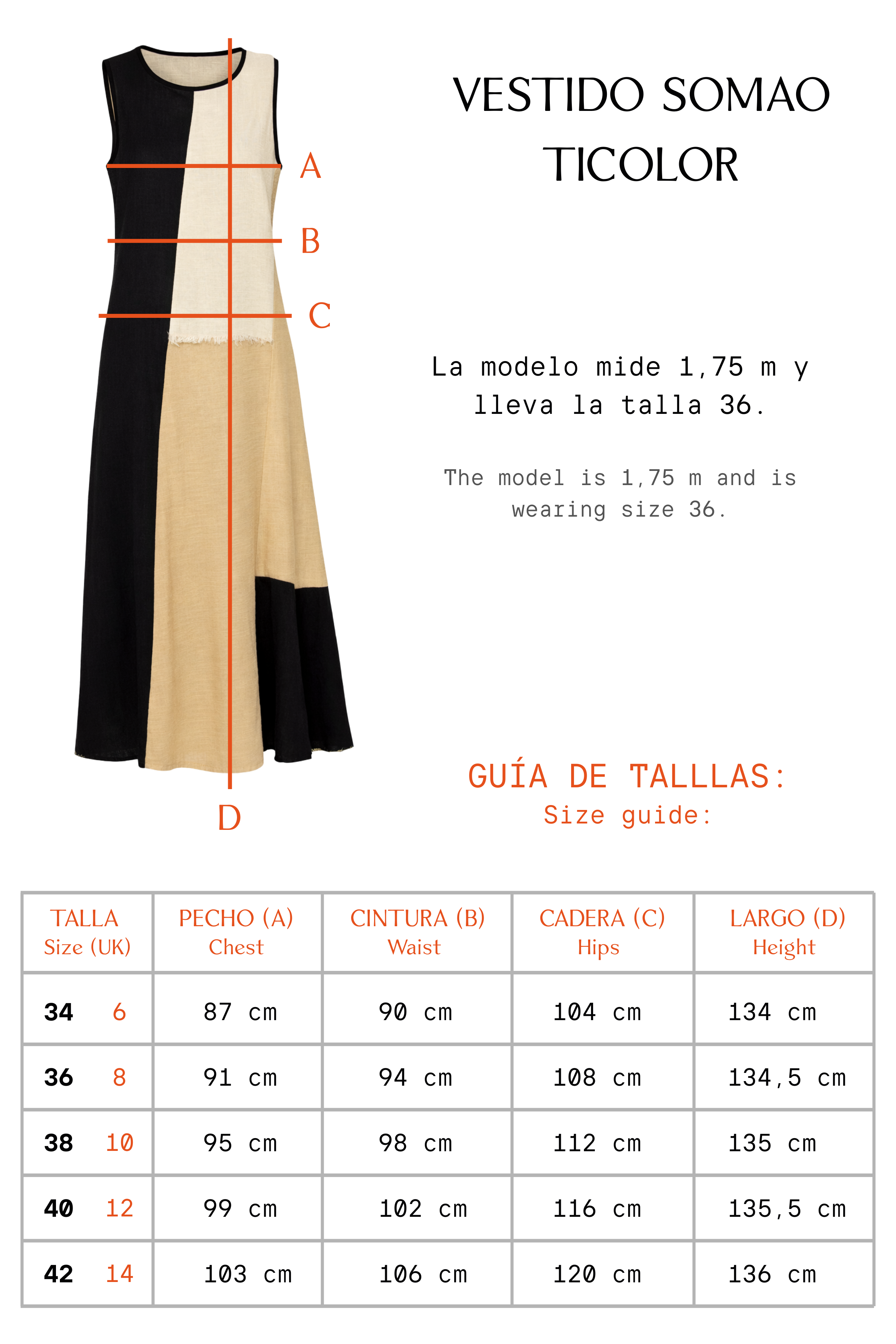 VESTIDO SOMAO TRICOLOR