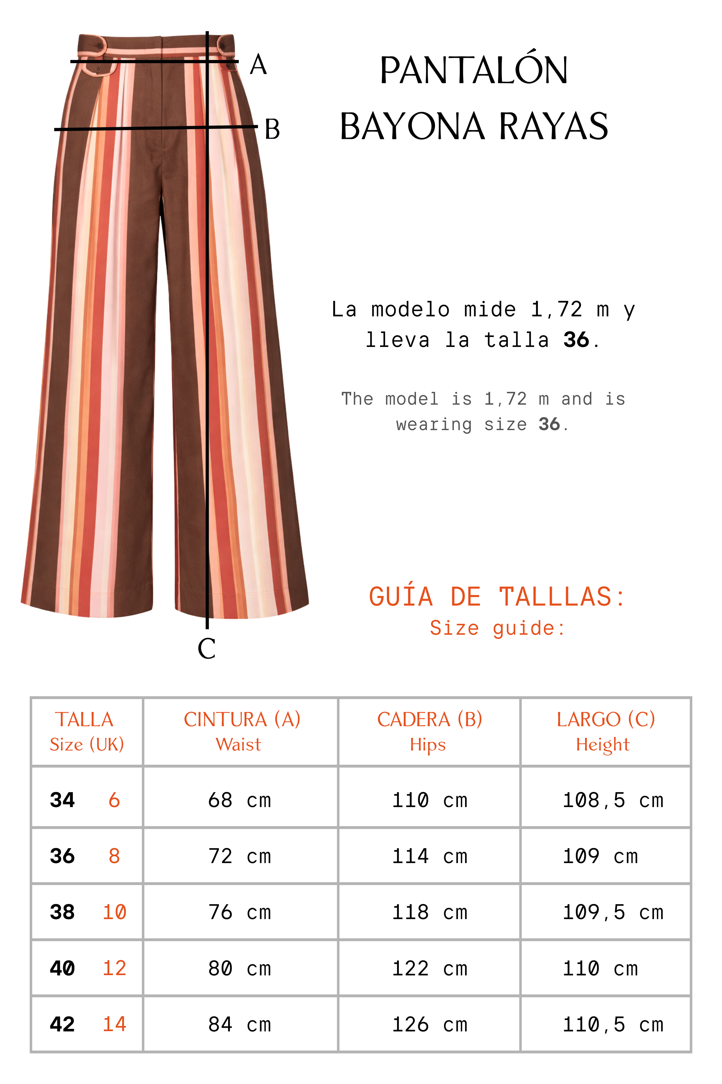 PANTALÓN BAYONA RAYAS NARANJA - PRE VENTA