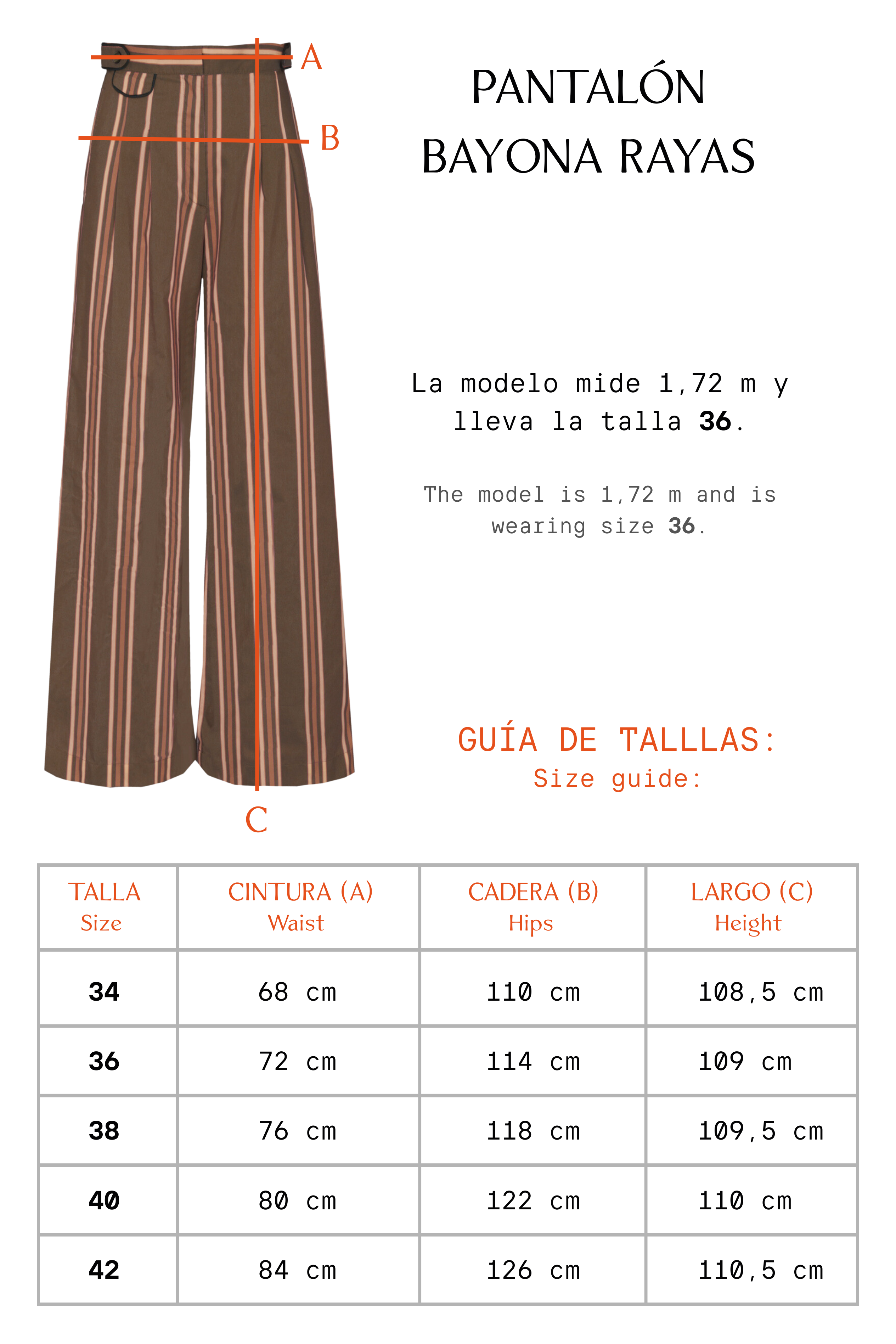 PANTALÓN BAYONA RAYAS NARANJA