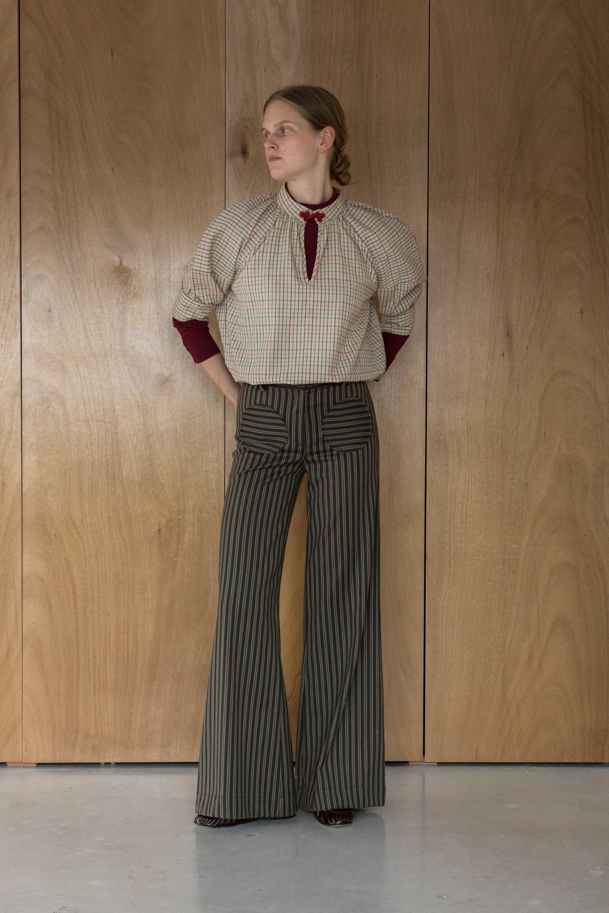 Anglet Trousers – Khaki Stripe