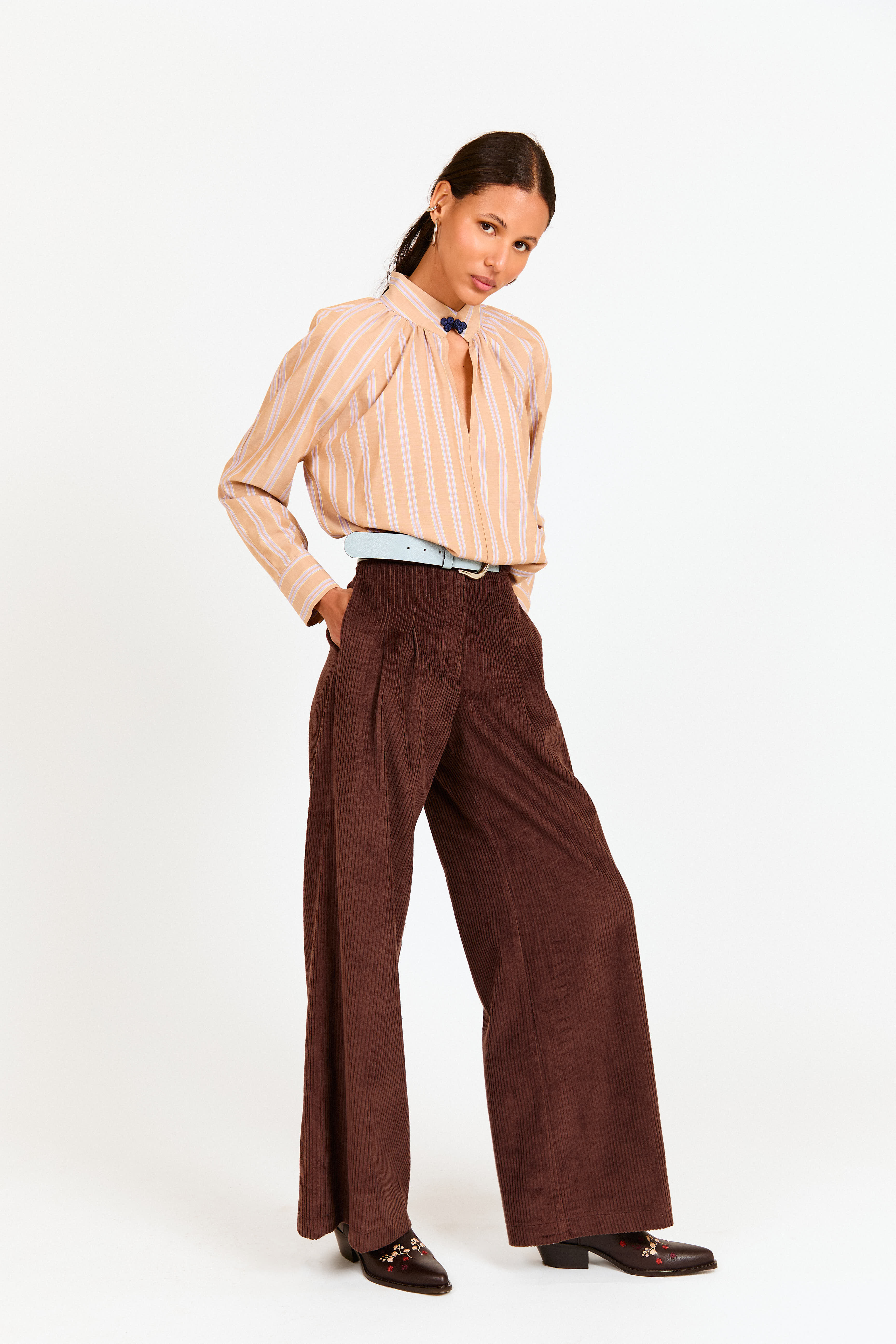 CAMISA DUTTON CAMEL