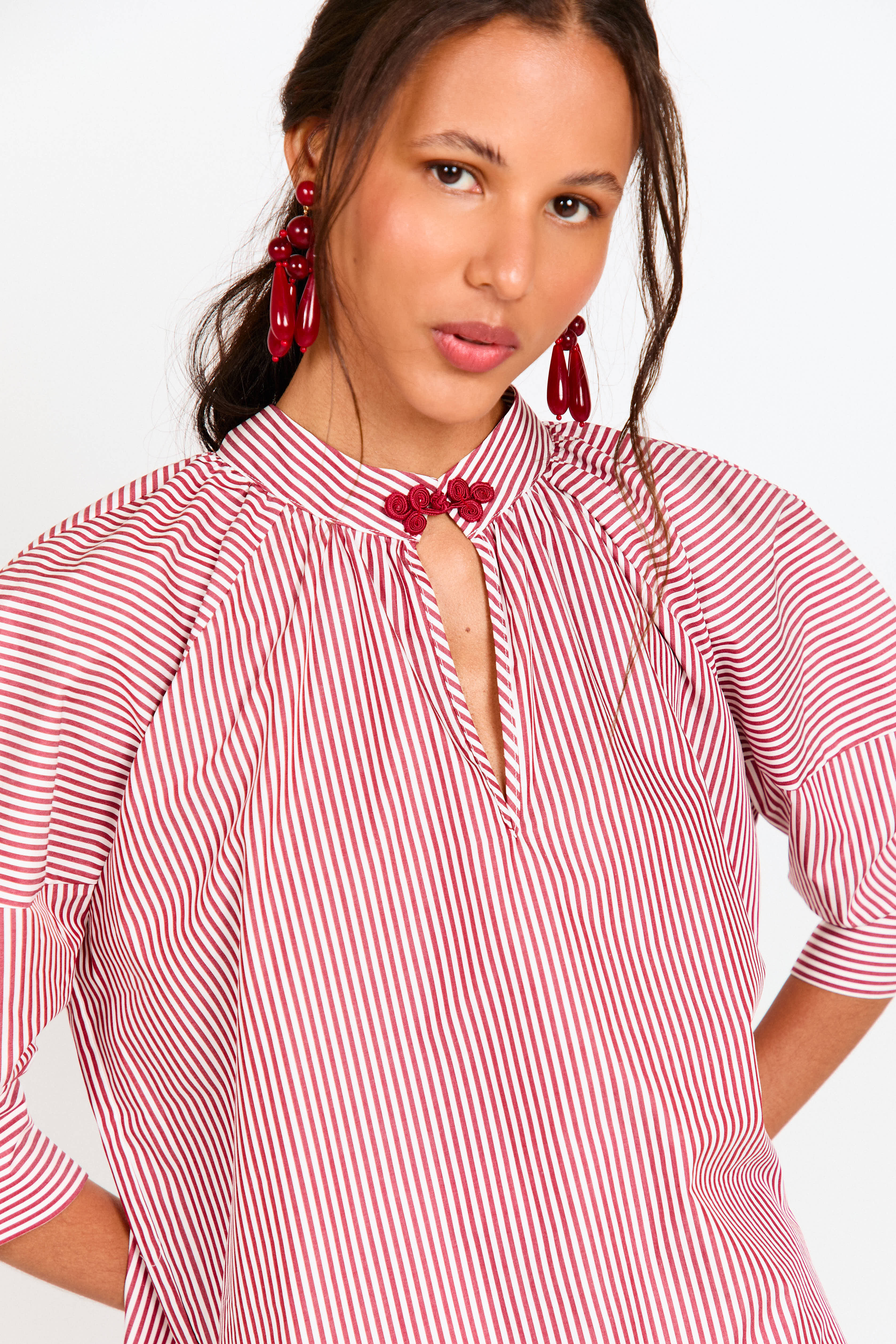 CAMISA MARA RAYAS ROJA