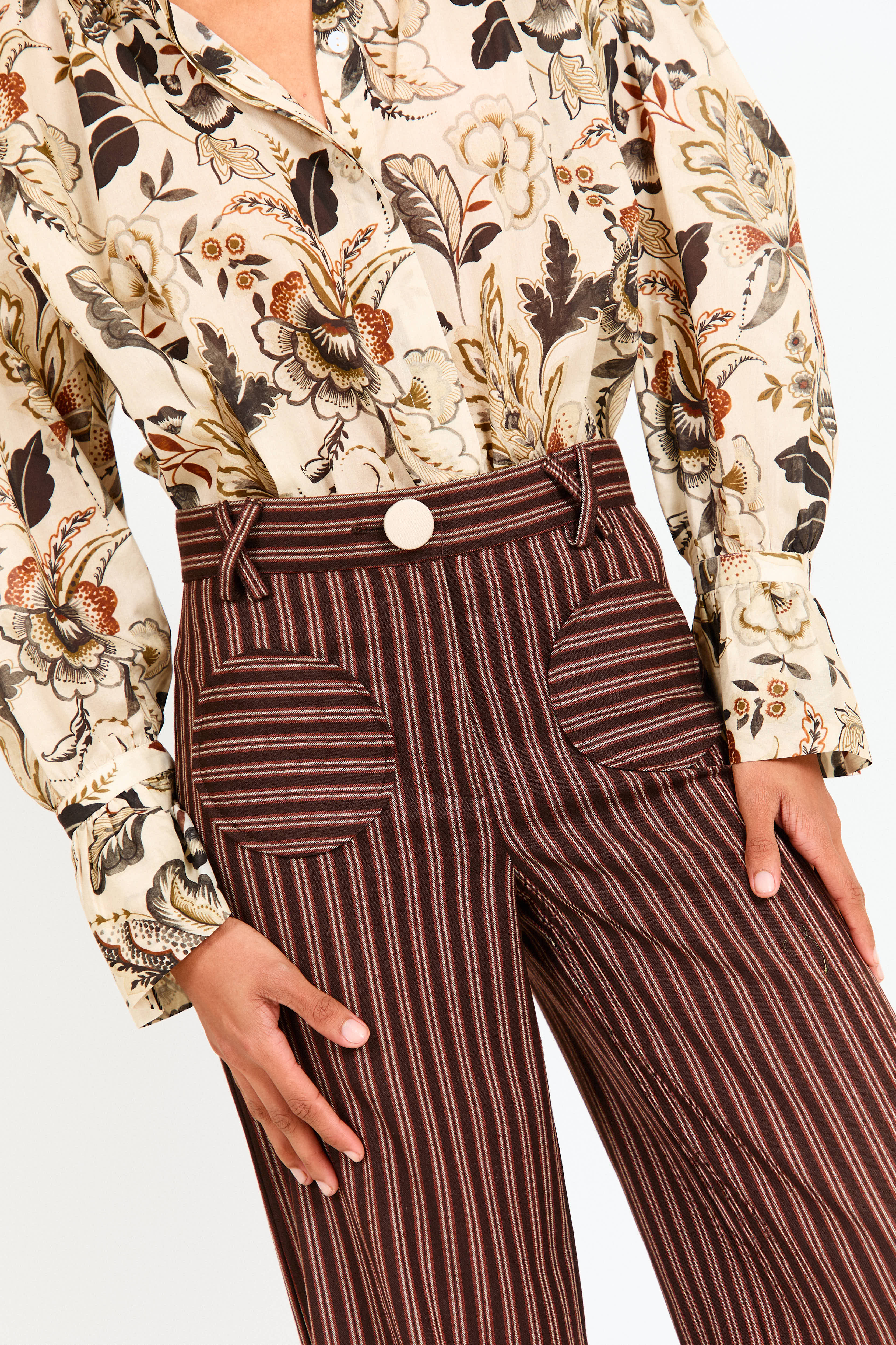 PANTALÓN ANGLET RAYA TEJA