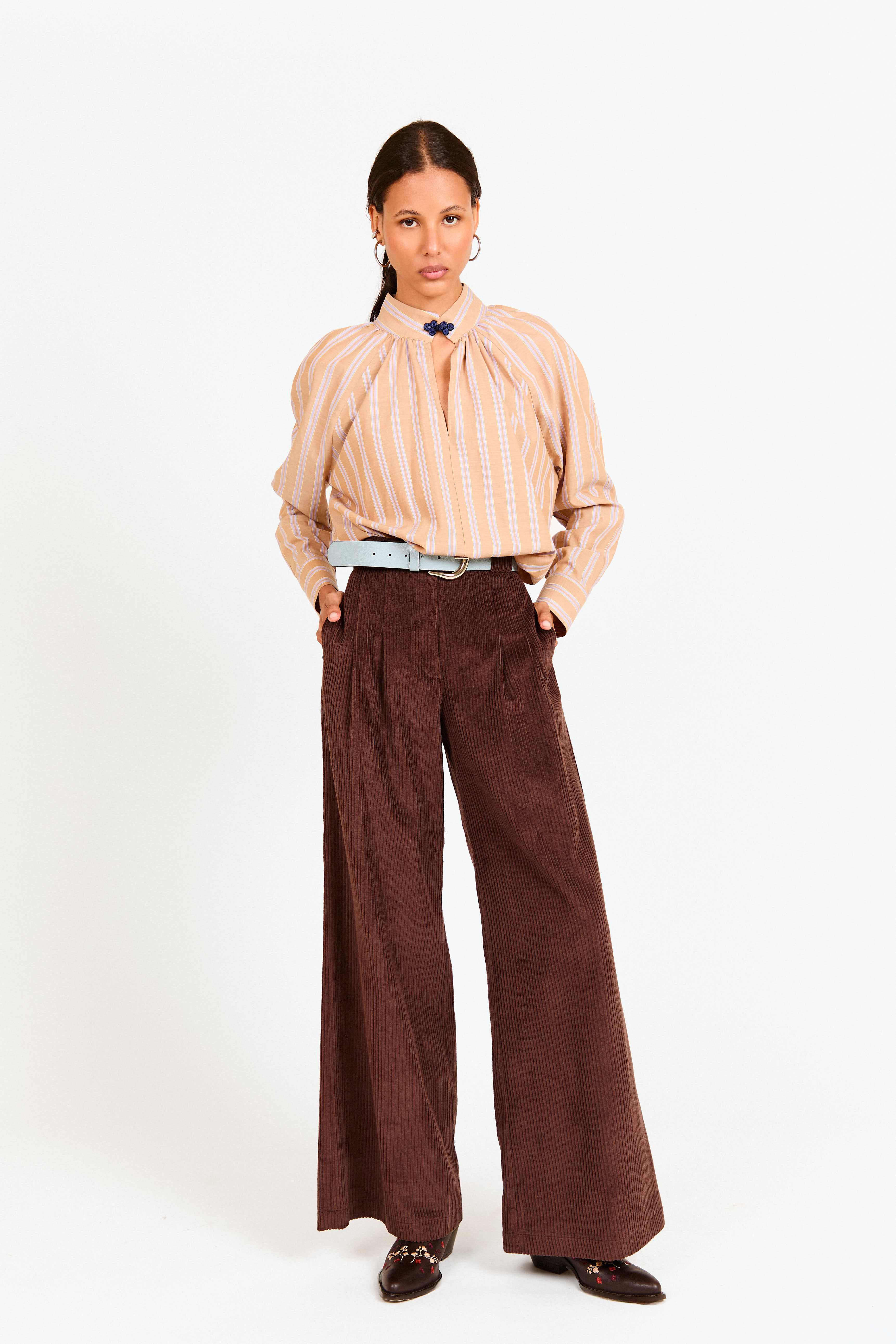 CAMISA DUTTON CAMEL