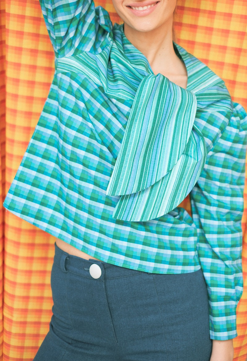 ARCHIVE SALE - BLUSA KELLY CUADROS AZUL