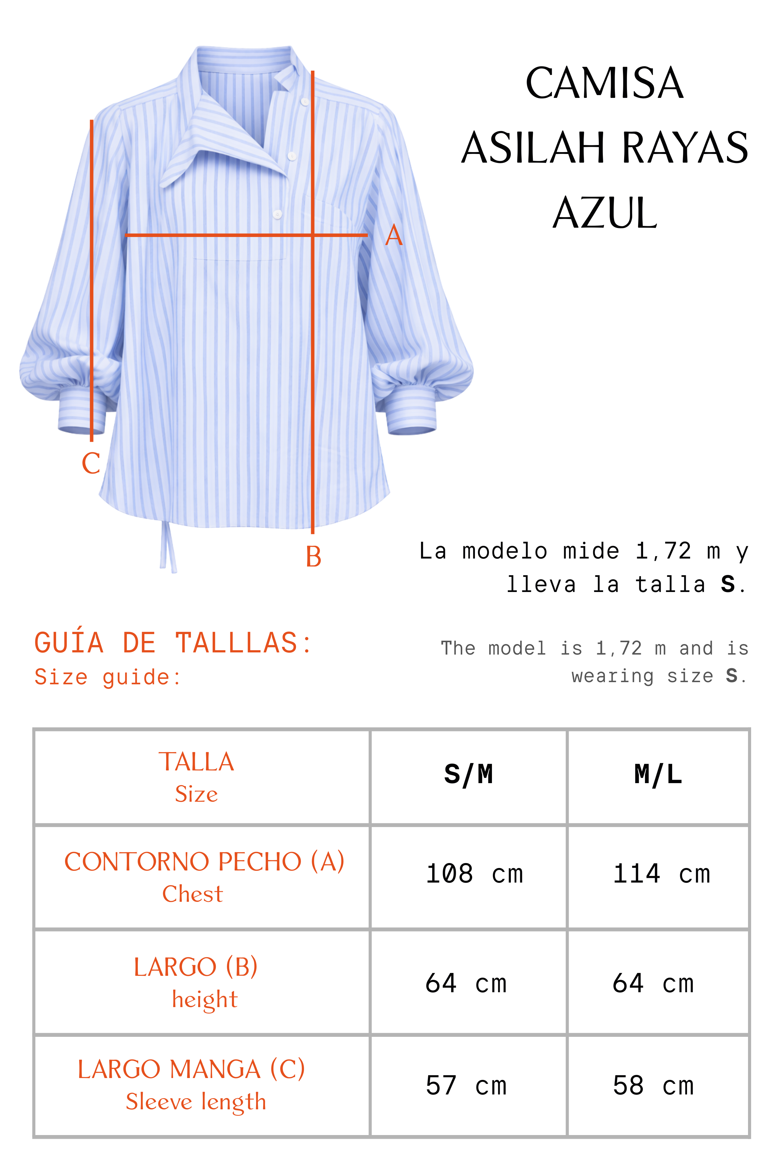 CAMISA ASILAH RAYAS AZUL