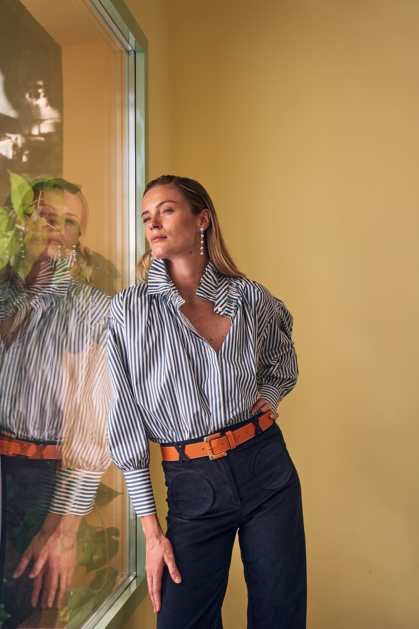 CAMISA BALMORAL RAYAS AZUL