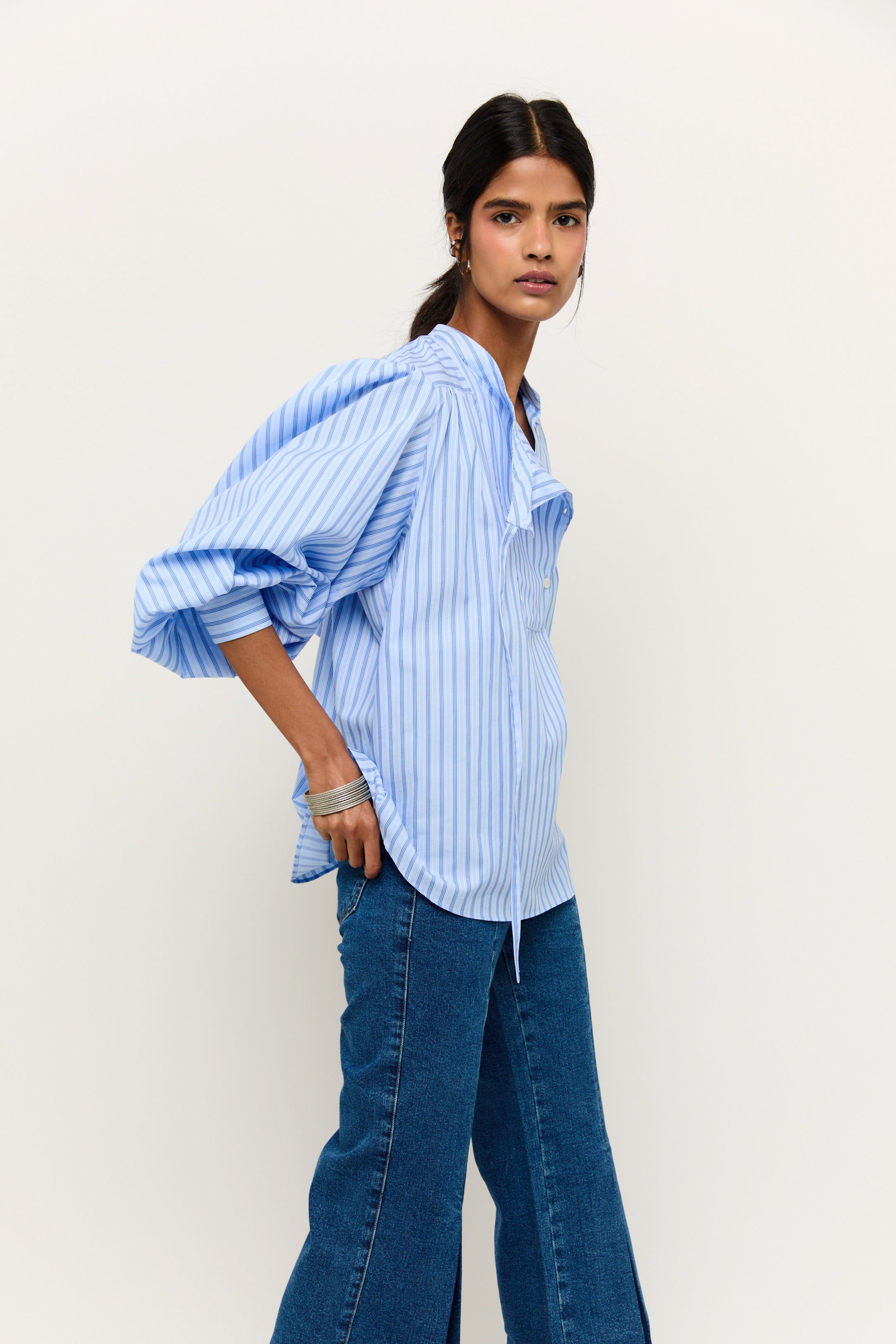 CAMISA ASILAH RAYAS AZUL