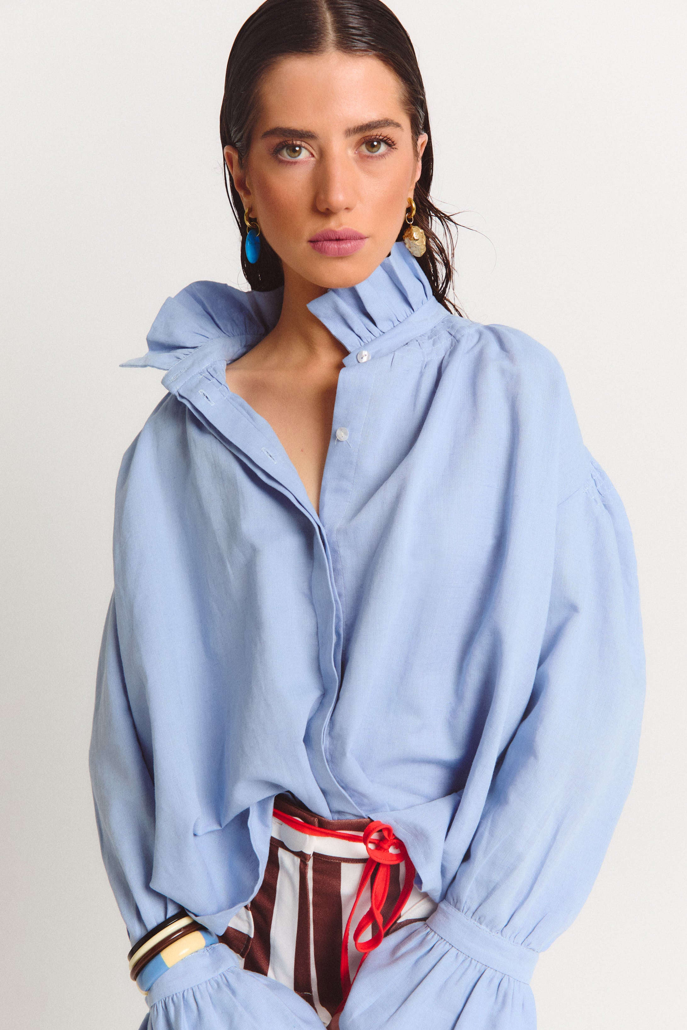 CAMISA BALMORAL LINO AZUL