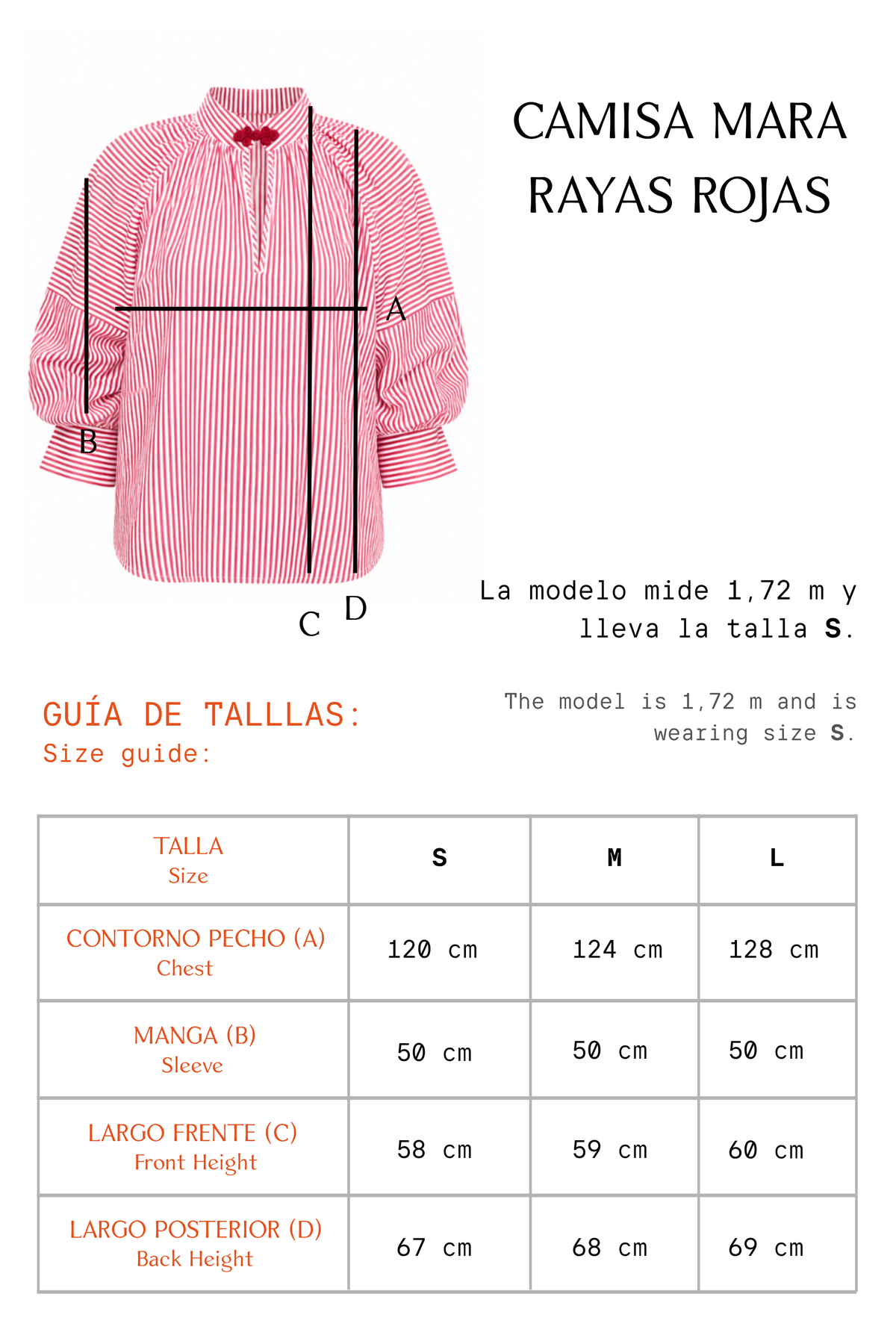 CAMISA MARA RAYAS ROJA
