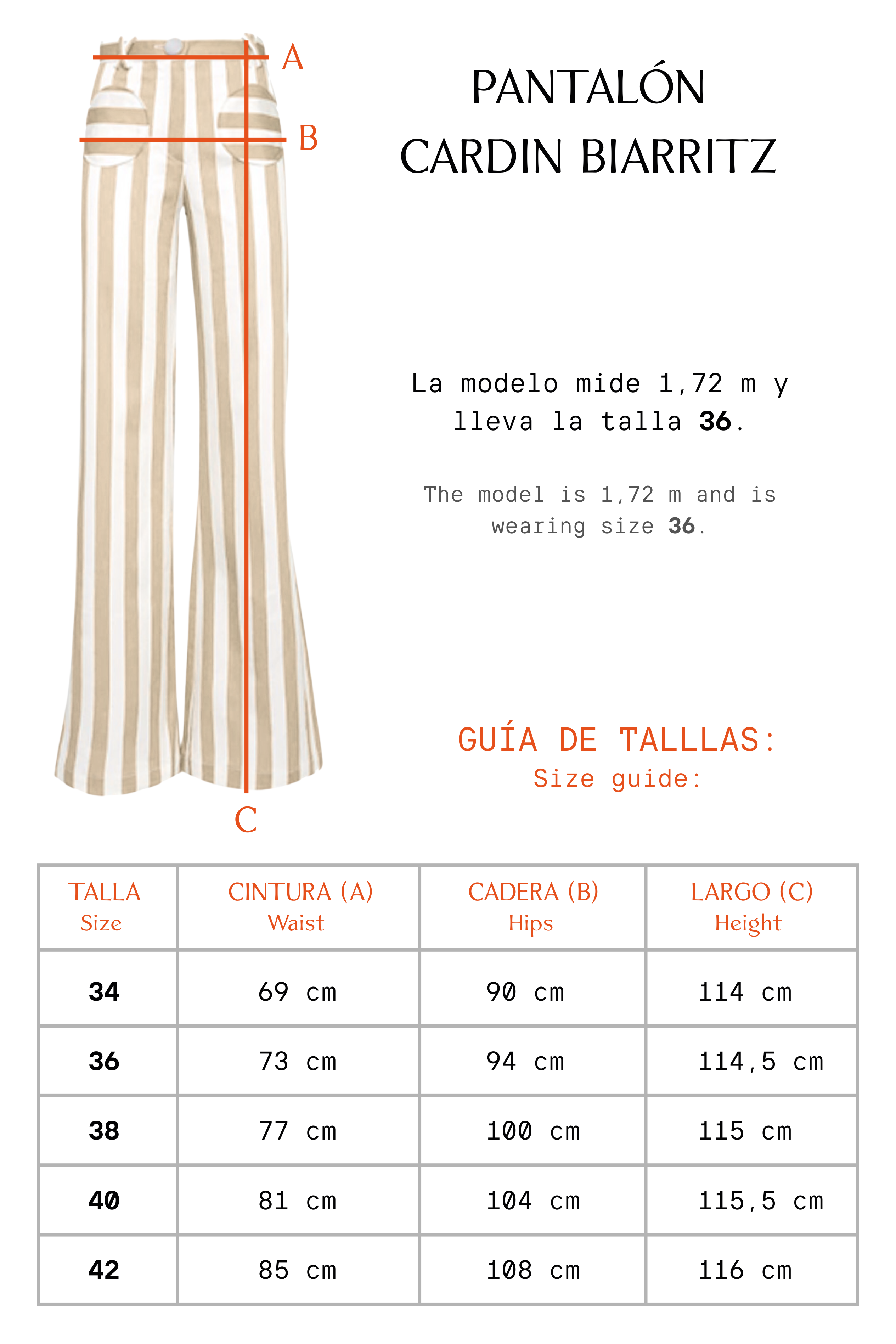 PANTALÓN BIARRITZ ARENA - SE RECOMIENDA COMPRAR UNA TALLA MÁS