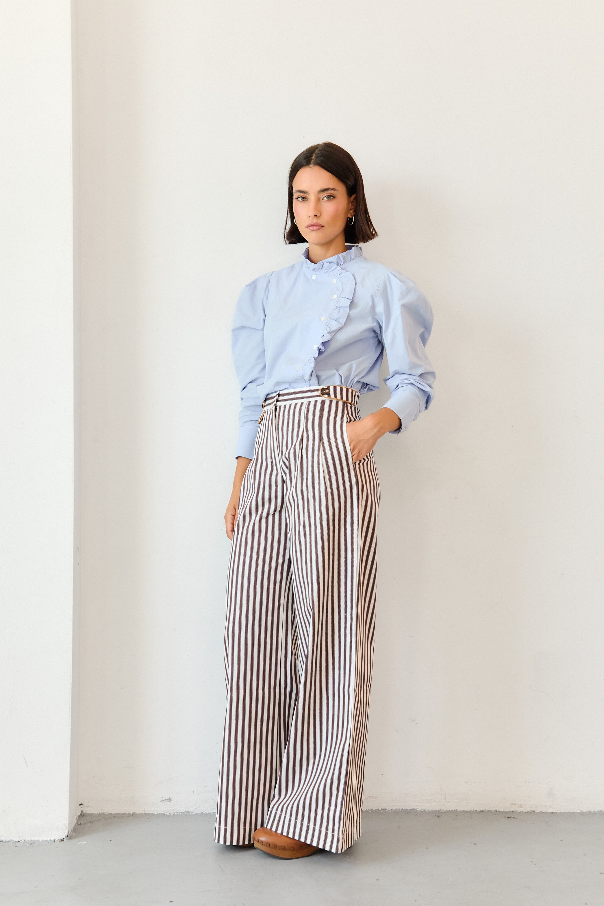 PANTALÓN BAYONA RAYAS MARRÓN