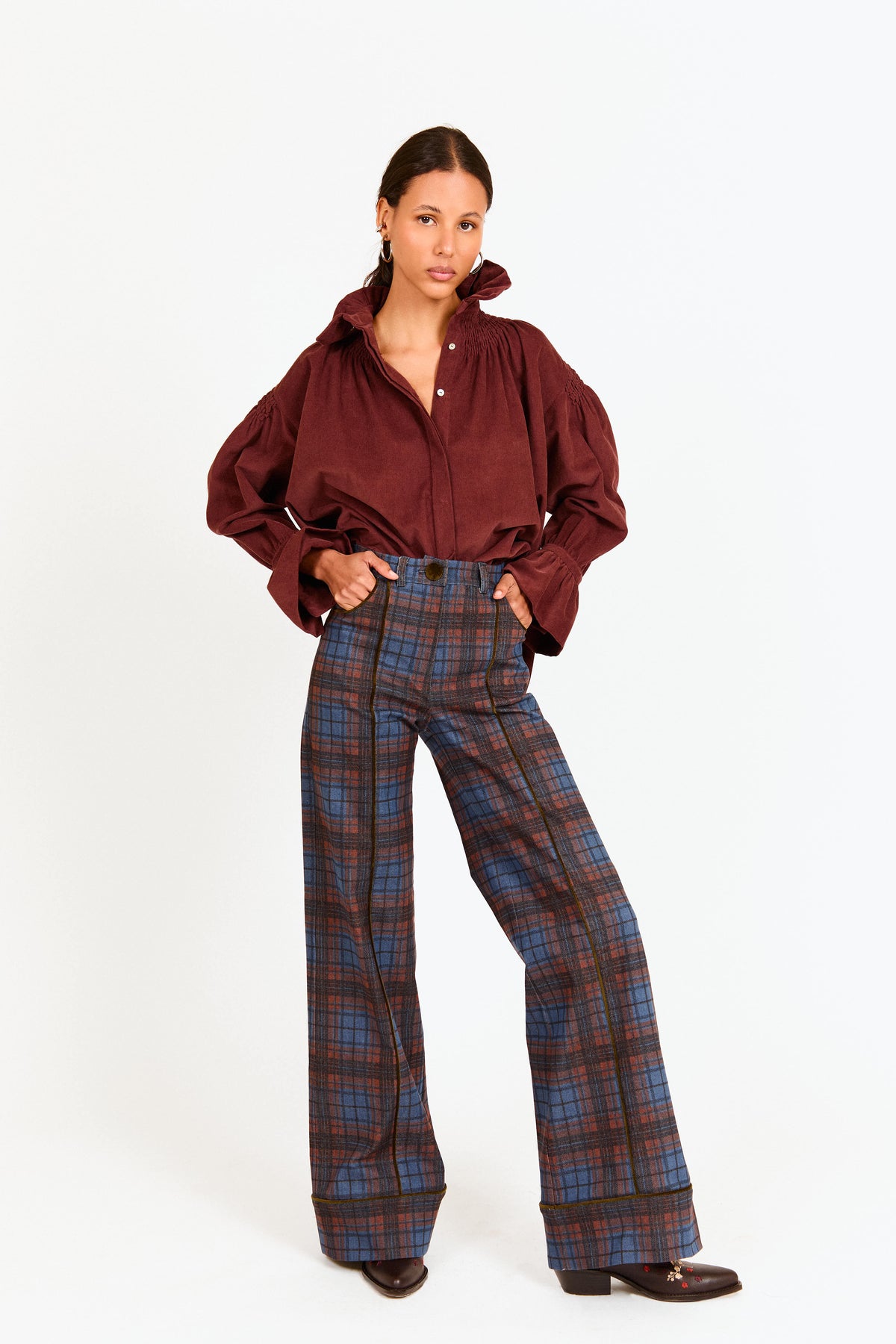 PRE VENTA - CAMISA BALMORAL PANA MARRÓN