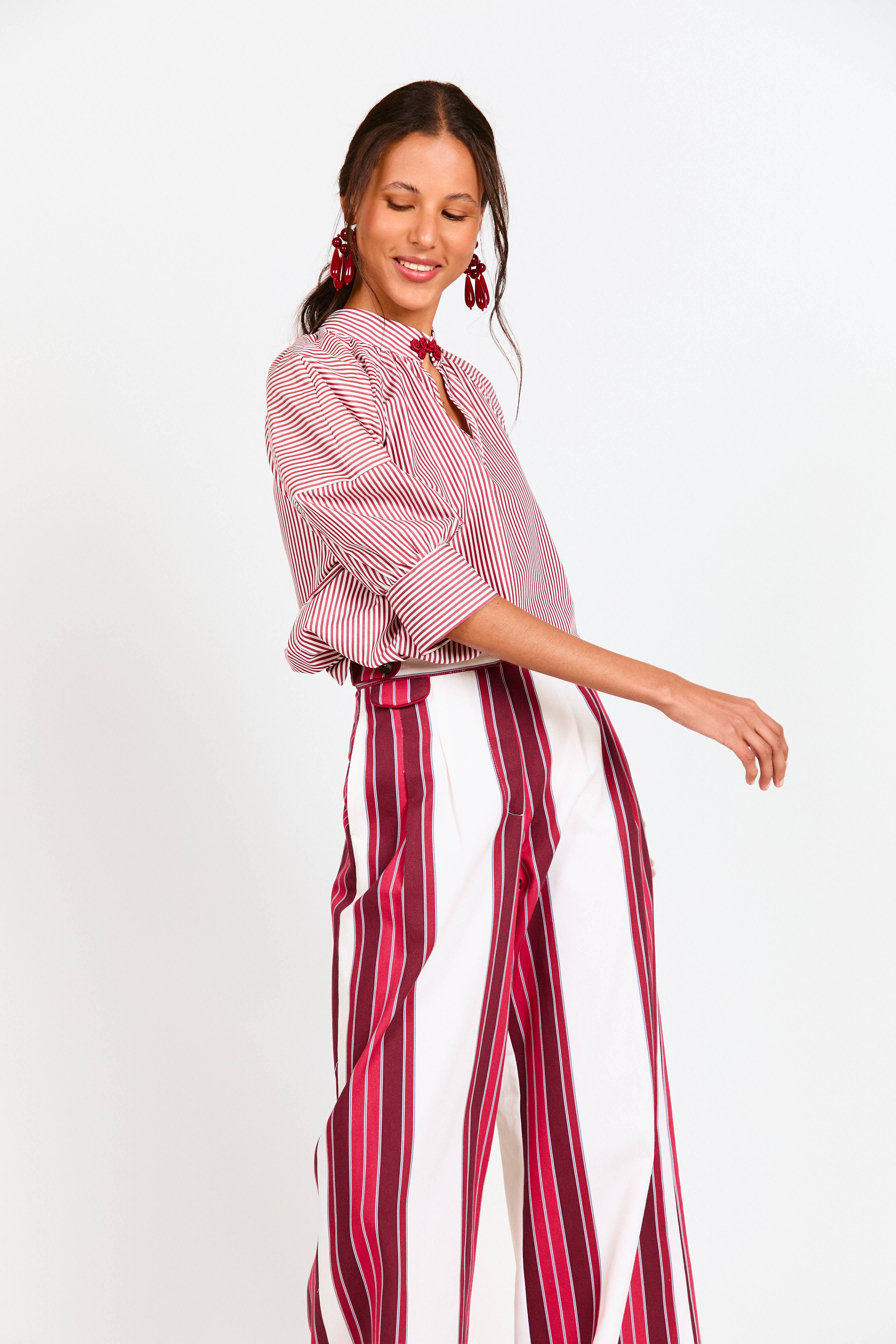 CAMISA MARA RAYAS ROJA
