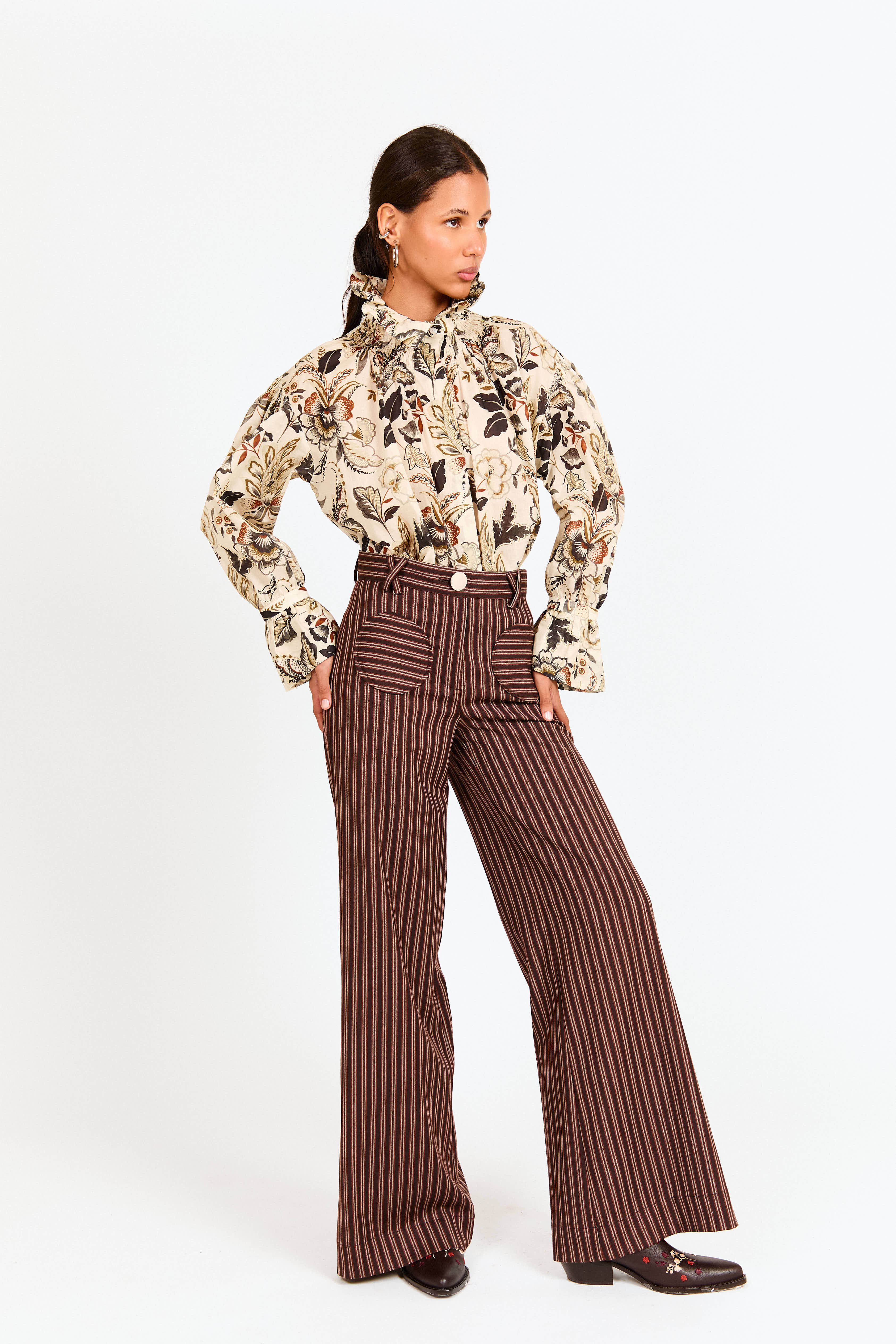 PANTALÓN ANGLET RAYA TEJA