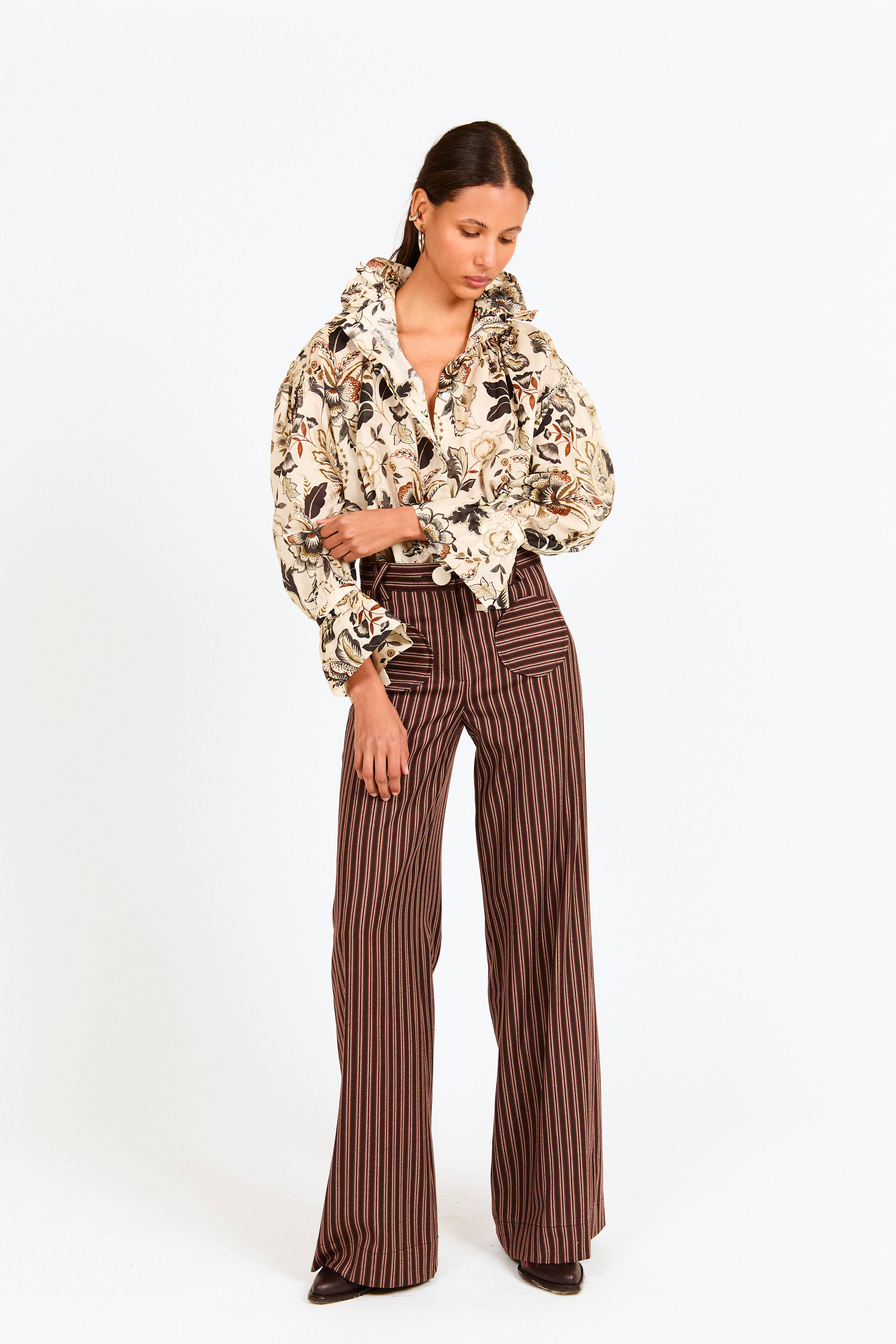 PANTALÓN ANGLET RAYA TEJA